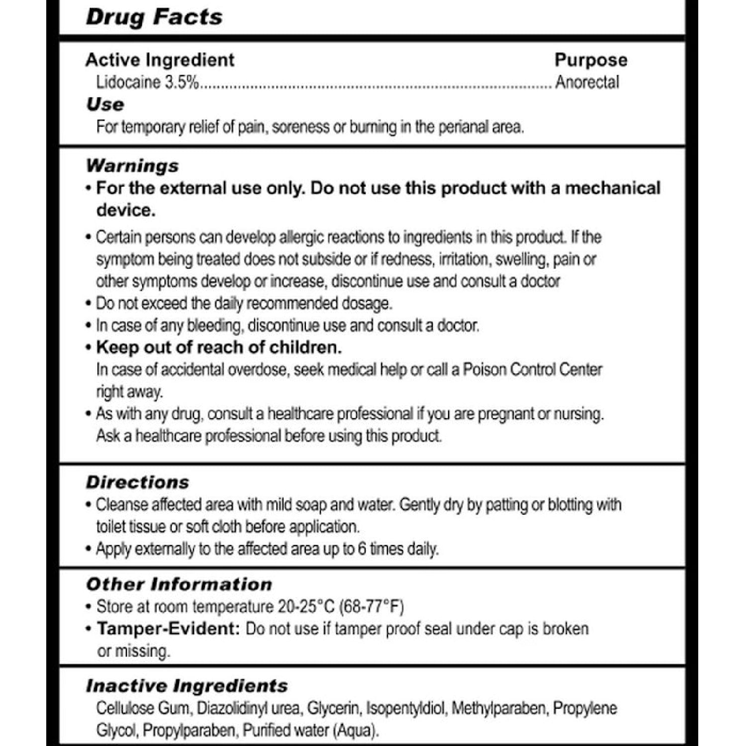 Numb Desensitizing Water Based Lubricant with Lidocaine