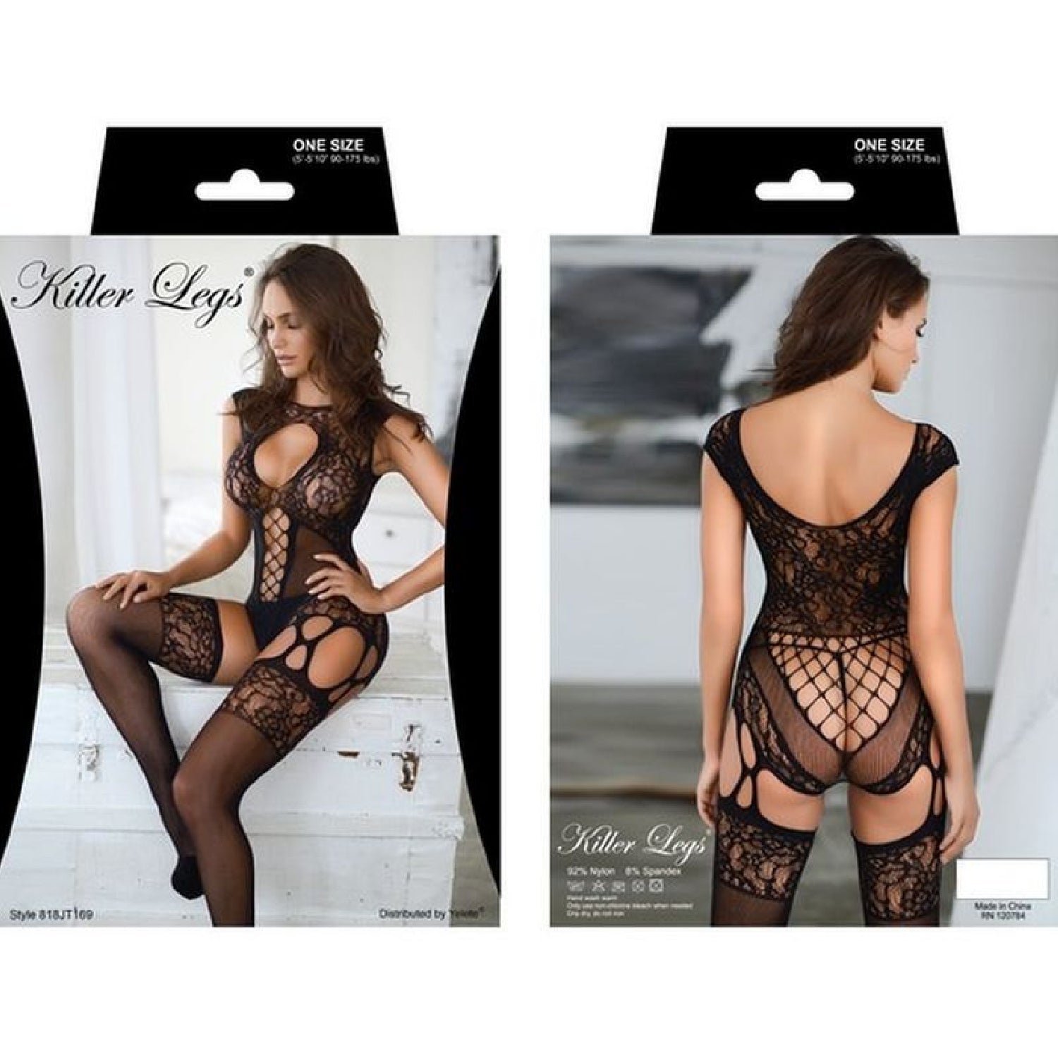 Total Control Studded Sheer Bodystocking Orange