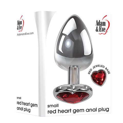 Adam & Eve Red Heart Gen Anal Plug - Small