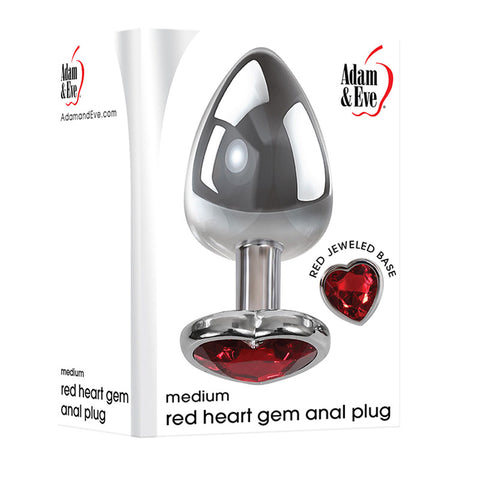 Adam & Eve Red Heart Gen Anal Plug - Medium
