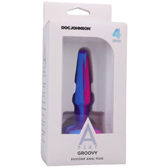 Groovy Silicone Anal Plug 4in Berry