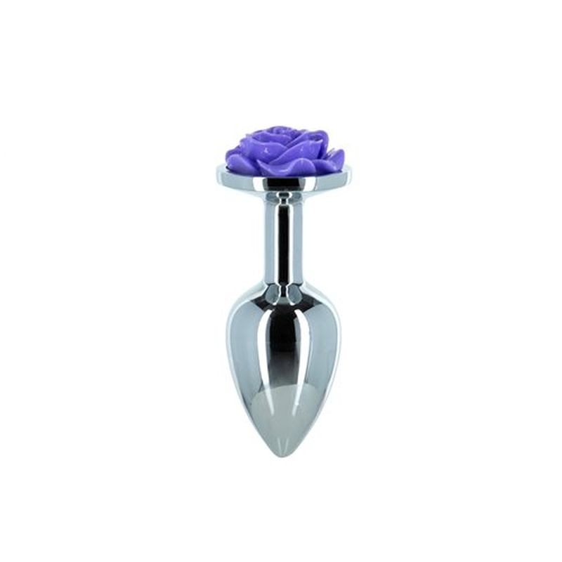 Purple Rose 3in Metal Butt Plug