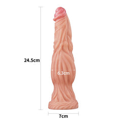 Dual layered Platinum Silicone Cock 9.5in Flesh
