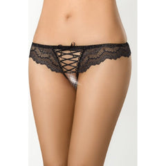 Brazilian Open Crotch Panty Black