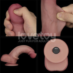 Vibrating Sliding Skin Pro II Silicone Dong 8in