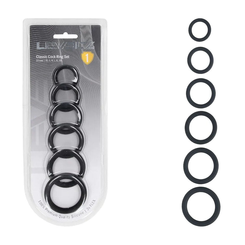 LEVELZ Classic Silicone Cock Ring Set of 6