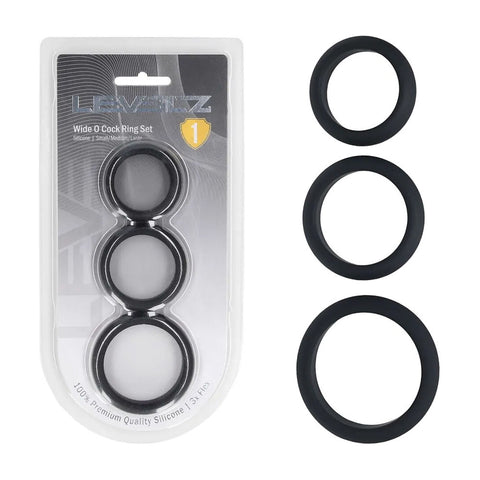 LEVELZ Wide O Silicone Cock Ring Set of 3 - S/M/L
