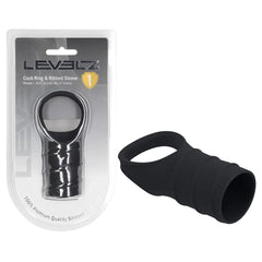 LEVELZ Silicone Cock Ring & Ribbed Sleeve