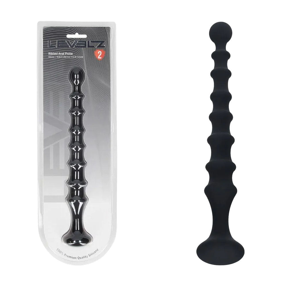 LEVELZ Ribbed Silicone Flared Anal Probe