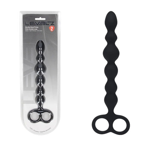 LEVELZ Beaded Silicone Anal Probe with Double Loop