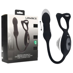 LEVELZ Vibrating & Thrusting TriO Cock Ring with Prostate Stimulator