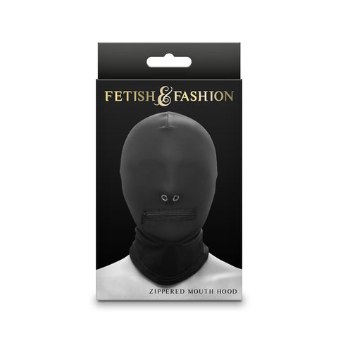 Fetish & Fantasy - Zippered Mouth Hood - Black