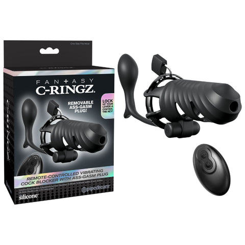Fantasy C-Ringz Remote-Controlled Vibrating Cock Blocker with Ass-Gasm Plug