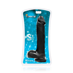 Cock w/ Balls and Suction Black 8in