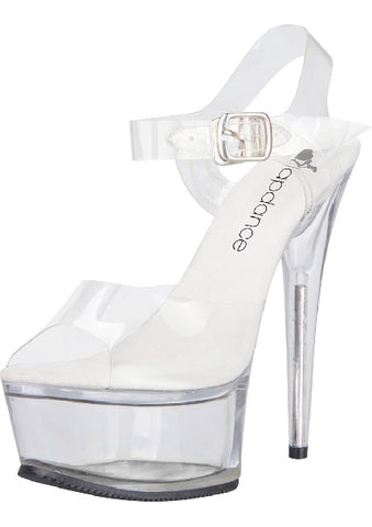 Clear Platform Sandal With Quick Release Strap 6in Heel Size 7