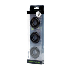 Sport Fucker Chubby Cockring 3 Pack Black