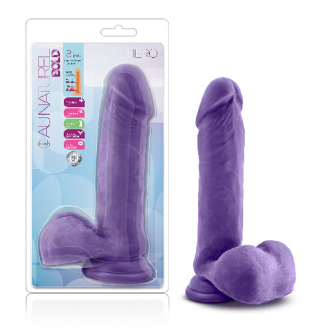 Au Natural Bold Hero 8in Dildo Purple