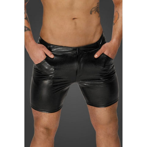Snake Wetlook Mid Length Shorts with Back Pockets