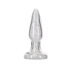 Pillow Talk Fancy Luxurious Glass Anal Plug w Clear Gem