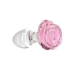 Pillow Talk Rosy Luxurious Glass Anal Plug w Clear Gem