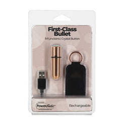 Power Bullet First Class Rechargeable Bulllet w Crystal Rose Gold