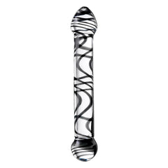 Sexus Glass Dildo Duo Black Swirl 20.5cm