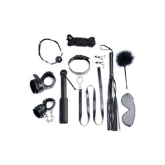 Deluxe 10 Piece Bondage Set Black