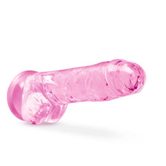 Naturally Yours 8" Crystaline Dildo Rose