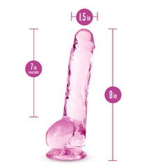 Naturally Yours 8" Crystaline Dildo Rose