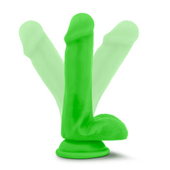 Neo Dual Density Cock With Balls 6 Inch Neon Green