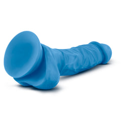 Neo Dual Density Cock With Balls 7.5in Neon Blue