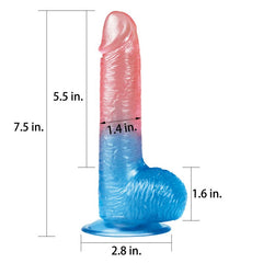 Dazzle Studs Dildo 7.5in Pink/Blue