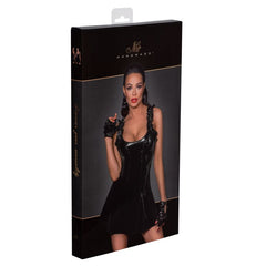 Short PVC dress w Frilled Shoulder Straps