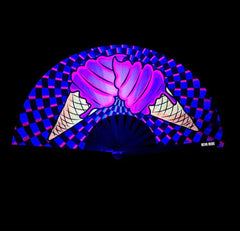 Ice Scream You Scream Blacklight Folding Fan