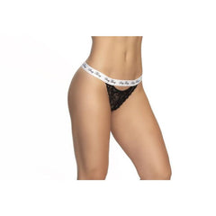 Lace Keyhole V Back Pantie Black