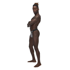 Male Power Sexagon Micro V Thong Grey