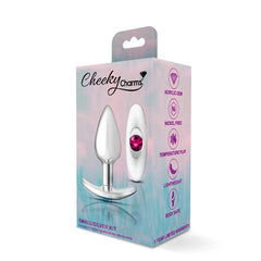 Cheeky Charms Silver Anchor Butt Plug  w Clear and Pink Jewel Kit