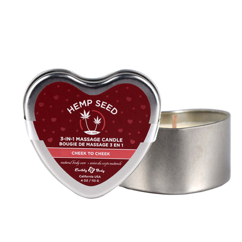 EB Hemp Seed 3 in 1 Massage Heart Candle - Cheek-To-Cheek