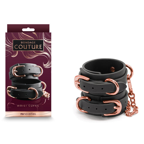 Bondage Couture Wrist Cuffs - Black