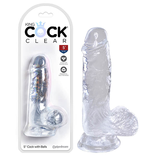 King Cock Clear 5'' Cock with Balls
