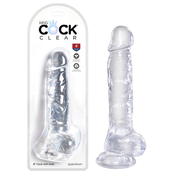King Cock Clear 8'' Cock with Balls