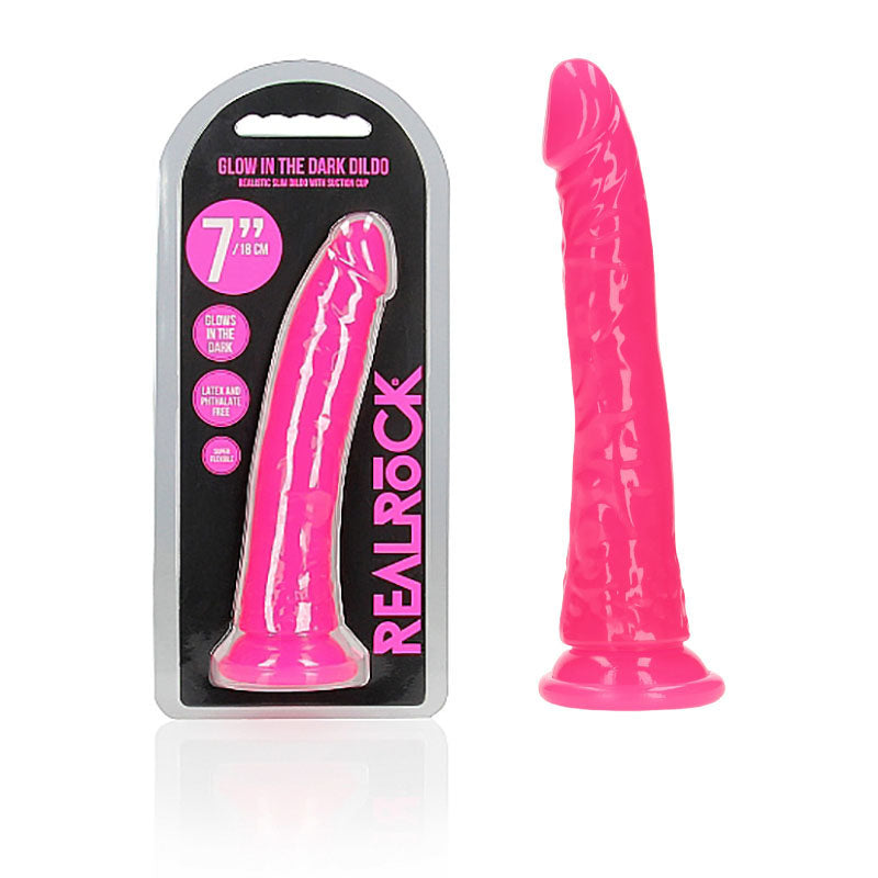 REALROCK 18 cm Slim Glow in the Dark Neon - Pink