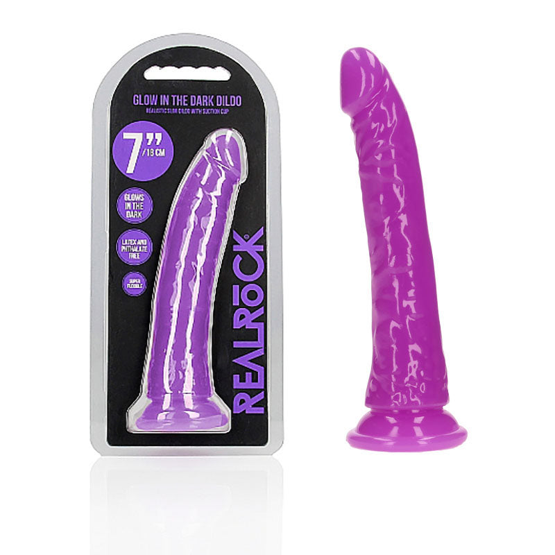 REALROCK 18 cm Slim Glow in the Dark Neon - Purple