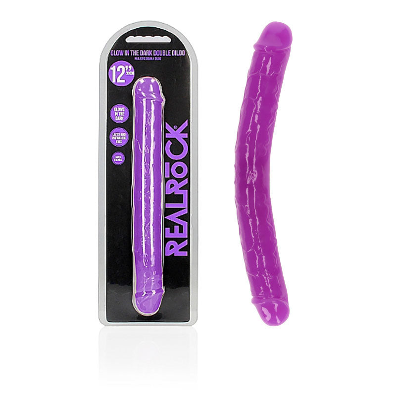 REALROCK 30 cm Double Dong Glow - Purple