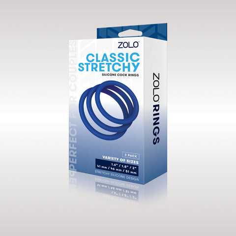 Zolo Classic Stretchy Silicone Cock Ring 3-Pack